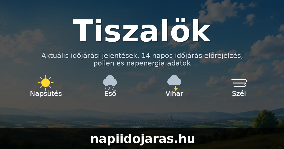 Tiszalök időjárás aktuális előrejelzés – napiidojaras.hu