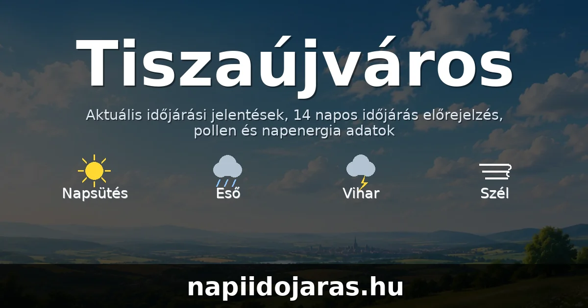 Tiszaújváros időjárás aktuális előrejelzés – napiidojaras.hu