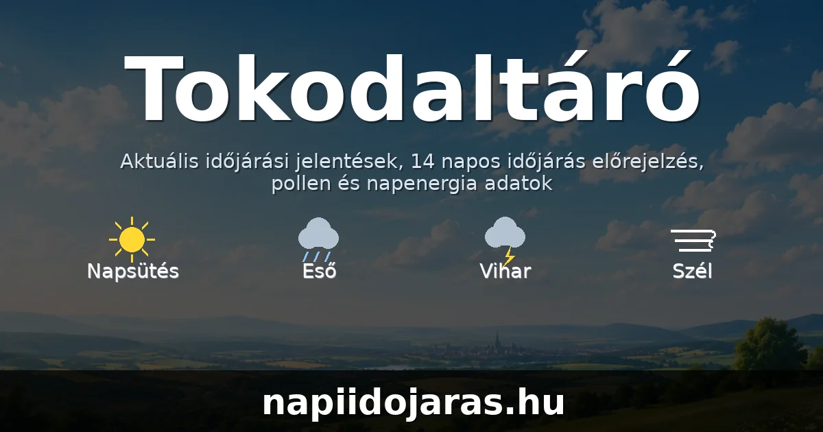 Tokodaltáró időjárás aktuális előrejelzés – napiidojaras.hu