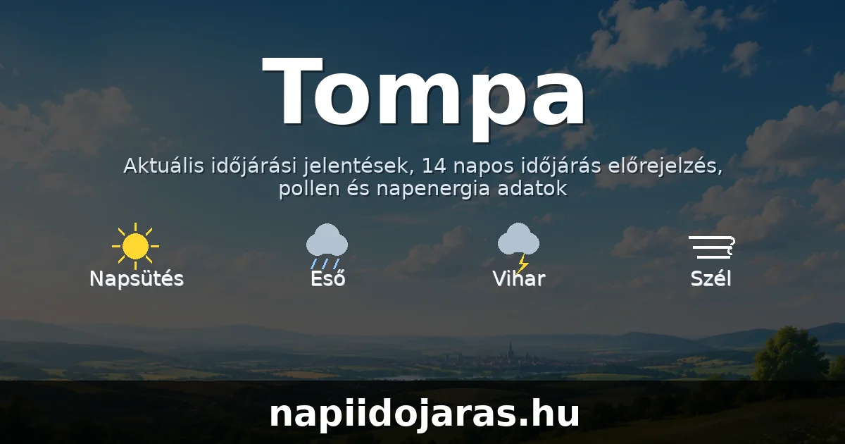 Tompa időjárás aktuális előrejelzés – napiidojaras.hu