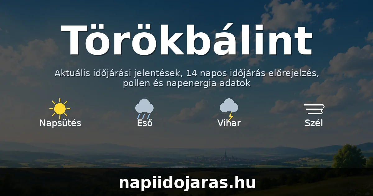 Törökbálint időjárás aktuális előrejelzés – napiidojaras.hu
