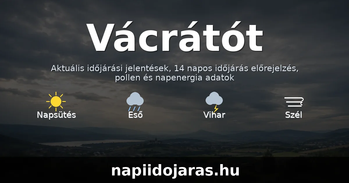Vácrátót időjárás aktuális előrejelzés – napiidojaras.hu
