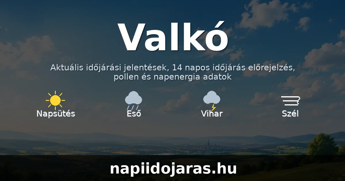 Valkó időjárás aktuális előrejelzés – napiidojaras.hu