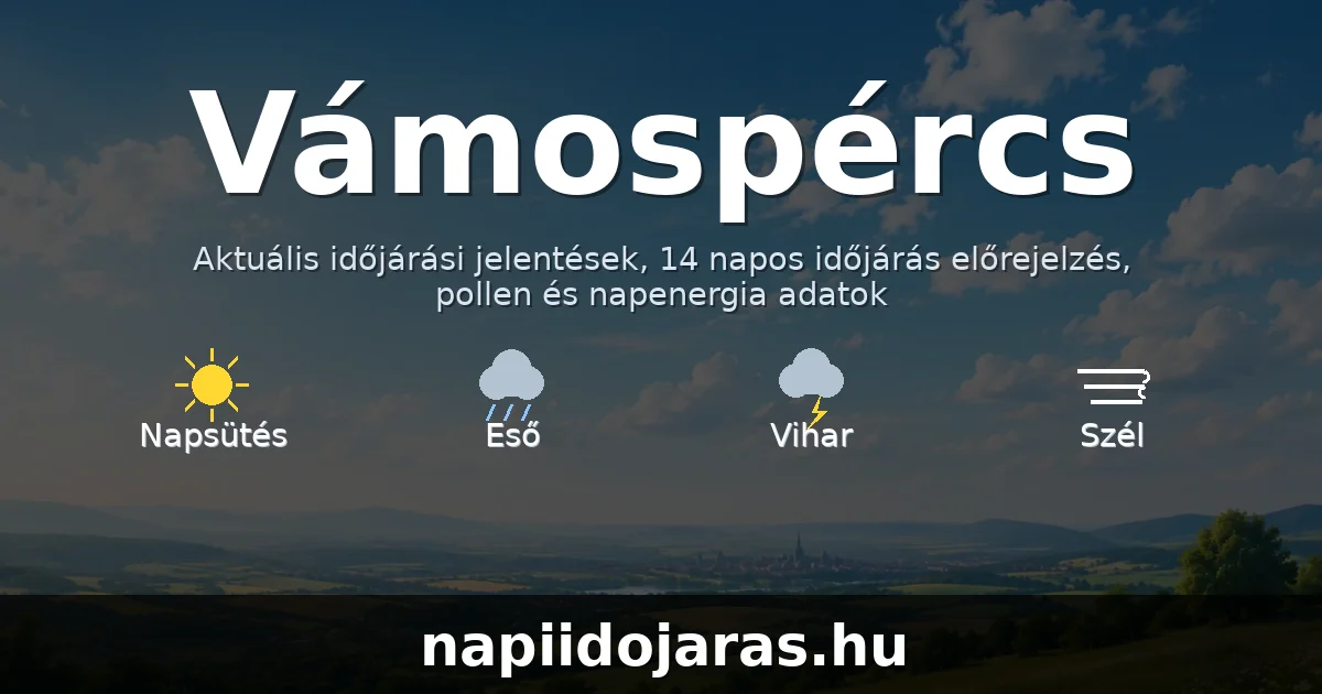Vámospércs időjárás aktuális előrejelzés – napiidojaras.hu