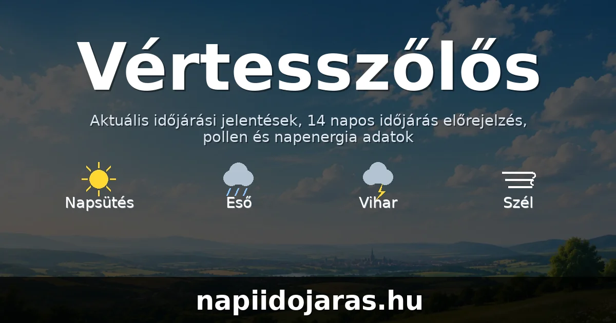 Vértesszőlős időjárás aktuális előrejelzés – napiidojaras.hu