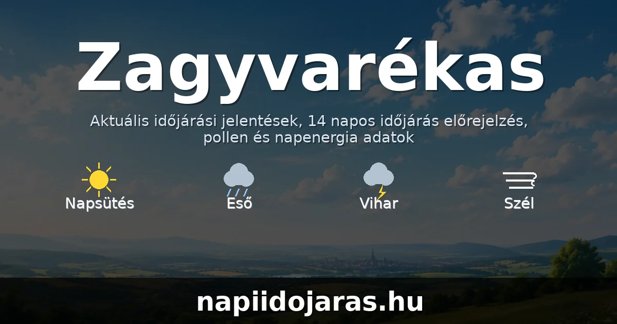 Zagyvarékas időjárás aktuális előrejelzés – napiidojaras.hu