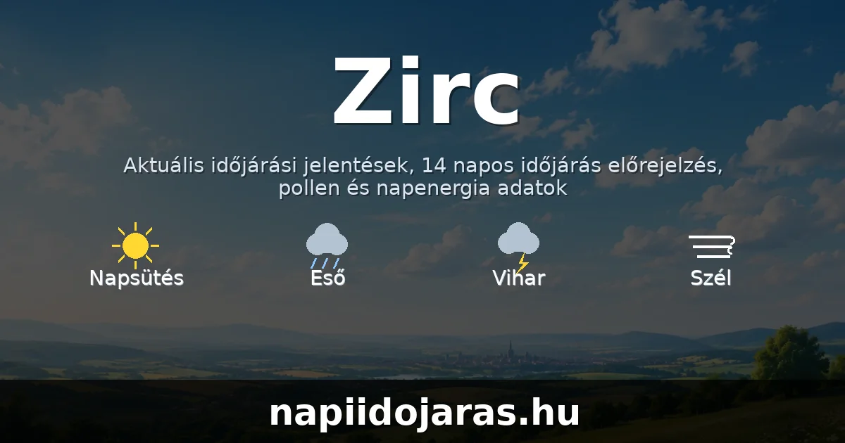 Zirc időjárás aktuális előrejelzés – napiidojaras.hu